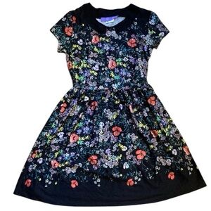 Jolie floral neon black 50s style dress
